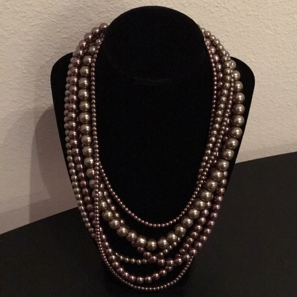 Multi strand beaded necklace.